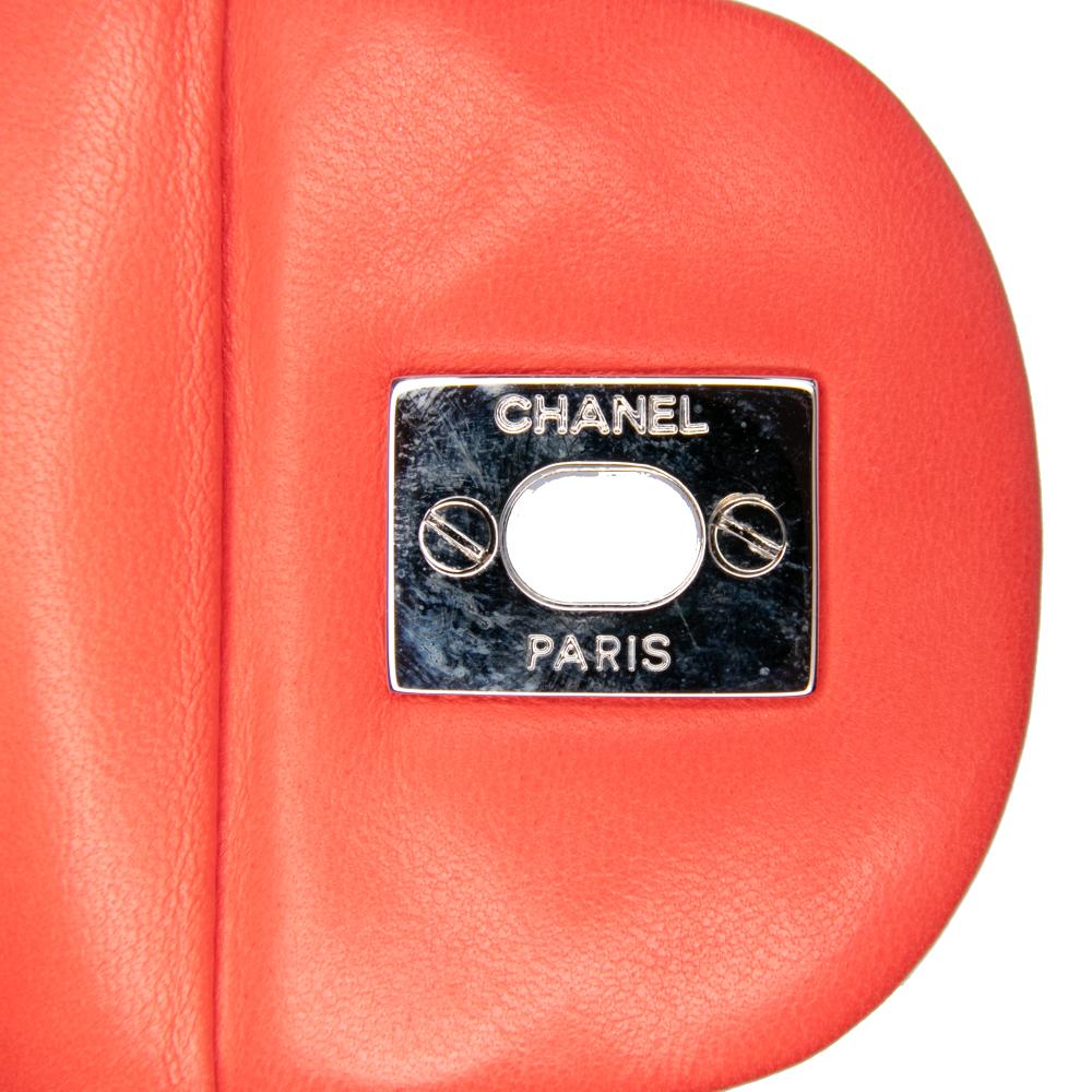 Chanel B Chanel Red Lambskin Leather Leather Medium Classic Bicolor Lambskin Double Flap France