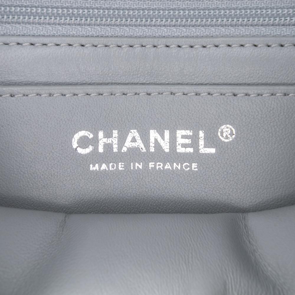 Chanel AB Chanel Gray Tweed Fabric Mini Quilted River of Pearls Flap France