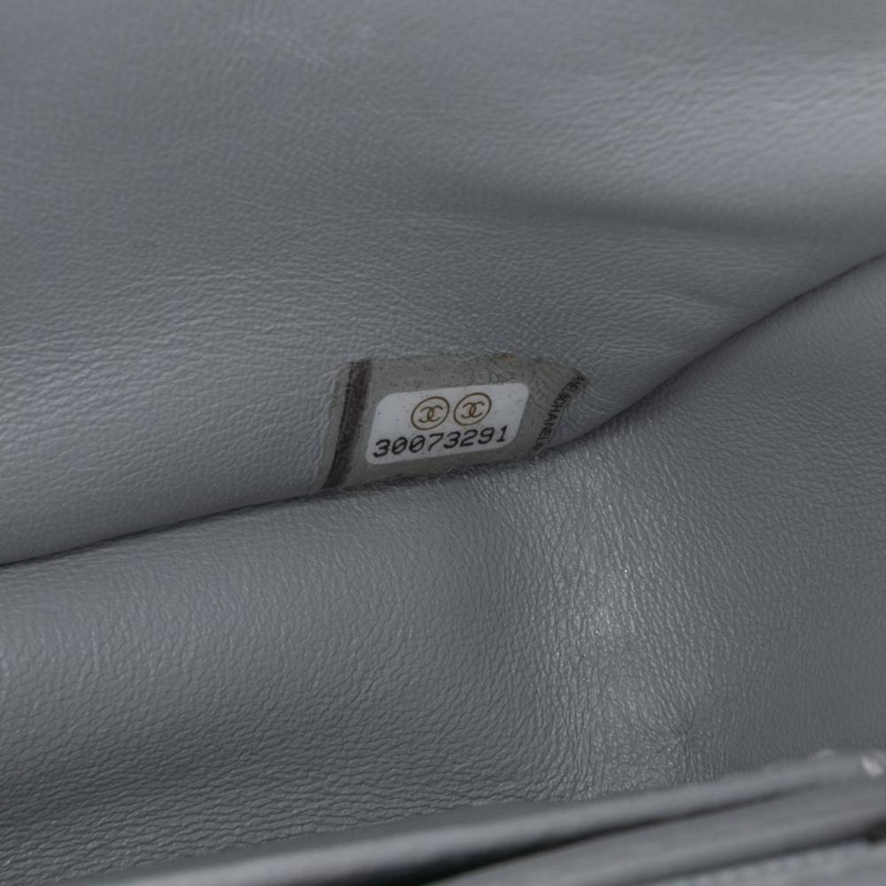 Chanel AB Chanel Gray Tweed Fabric Mini Quilted River of Pearls Flap France