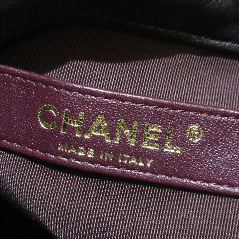 Chanel B Chanel Black Lambskin Leather Leather CC Bucket France