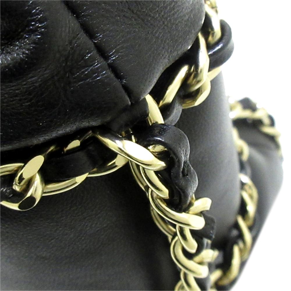 Chanel B Chanel Black Lambskin Leather Leather CC Bucket France