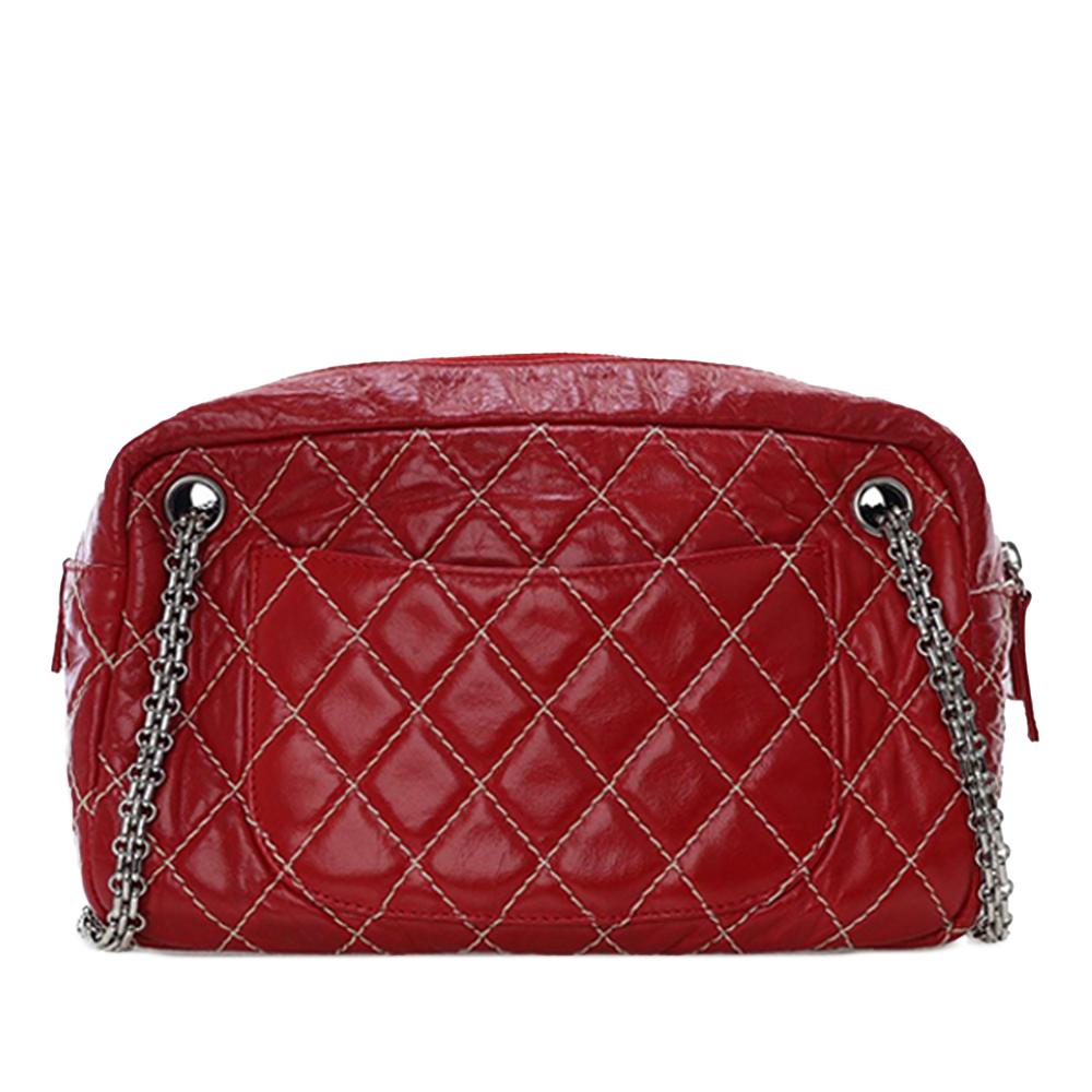 Chanel AB Chanel Red Calf Leather Medium Quilted Aged skin Reissue Camera Bag Italy