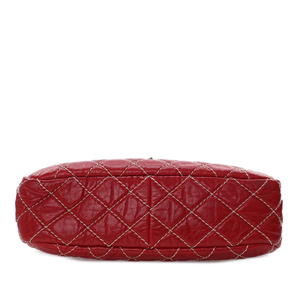 Chanel AB Chanel Red Calf Leather Medium Quilted Aged skin Reissue Camera Bag Italy