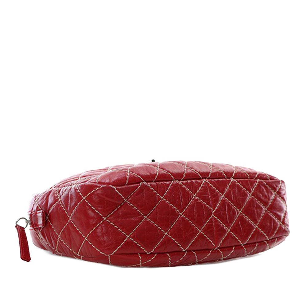 Chanel AB Chanel Red Calf Leather Medium Quilted Aged skin Reissue Camera Bag Italy