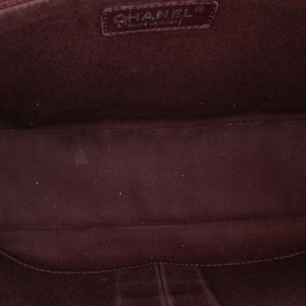 Chanel B Chanel Red Burgundy Calf Leather Jumbo Quilted Aged skin New Portobello Flap Italy