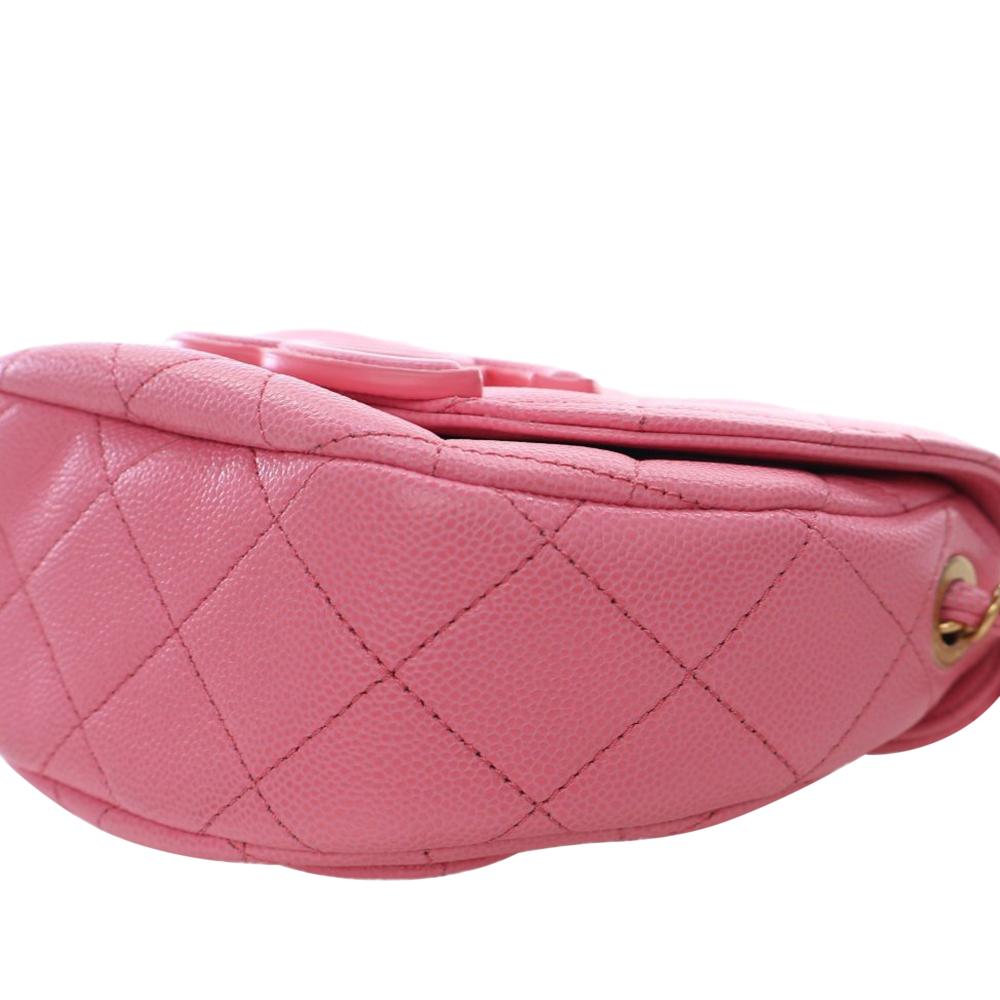 Chanel AB Chanel Pink Caviar Leather Leather Mini Quilted Caviar CC Messenger Flap Italy