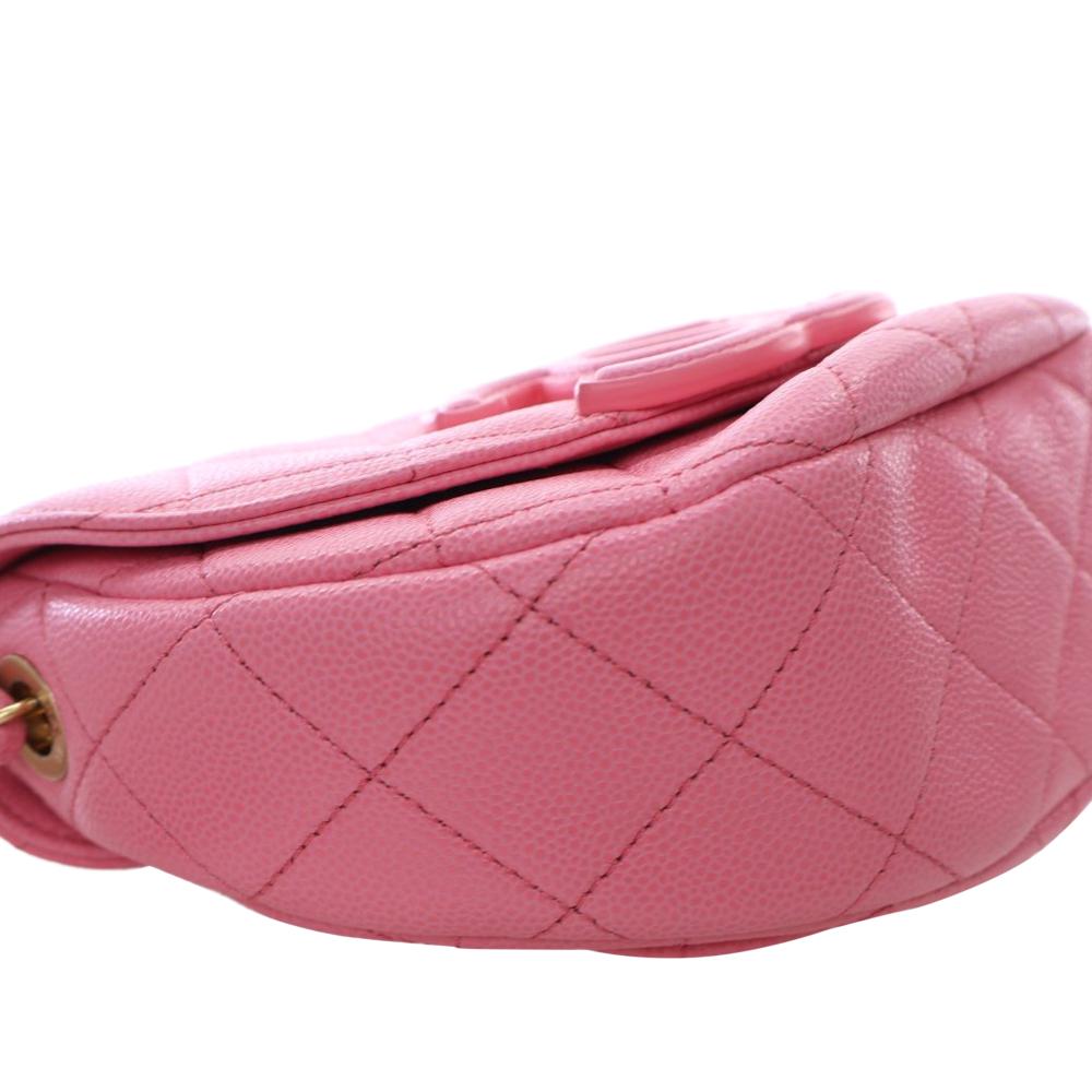 Chanel AB Chanel Pink Caviar Leather Leather Mini Quilted Caviar CC Messenger Flap Italy