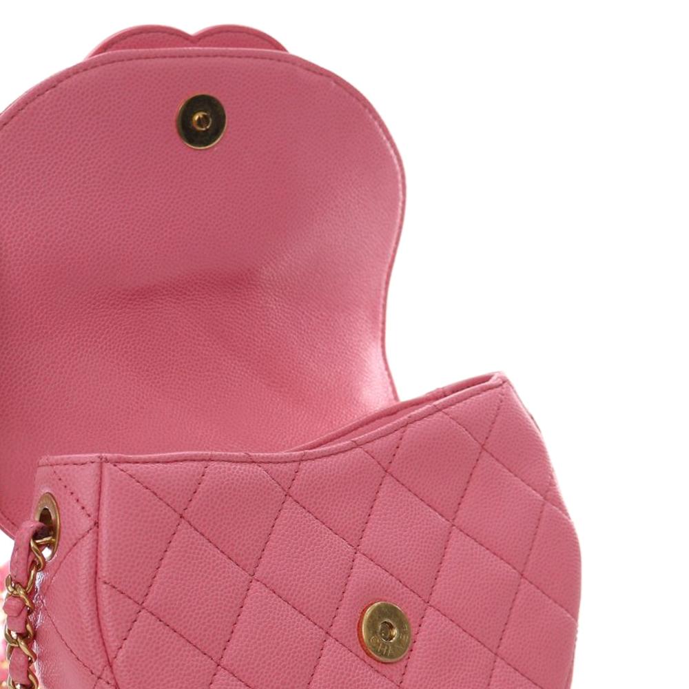 Chanel AB Chanel Pink Caviar Leather Leather Mini Quilted Caviar CC Messenger Flap Italy