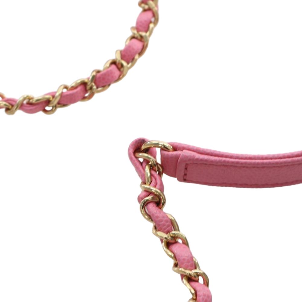 Chanel AB Chanel Pink Caviar Leather Leather Mini Quilted Caviar CC Messenger Flap Italy