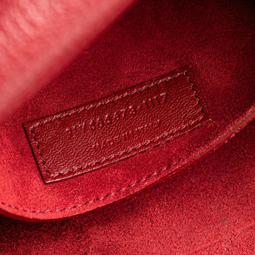 Saint Laurent B Saint Laurent Red Calf Leather Medium Grained skin Monogram Sunset Crossbody Italy