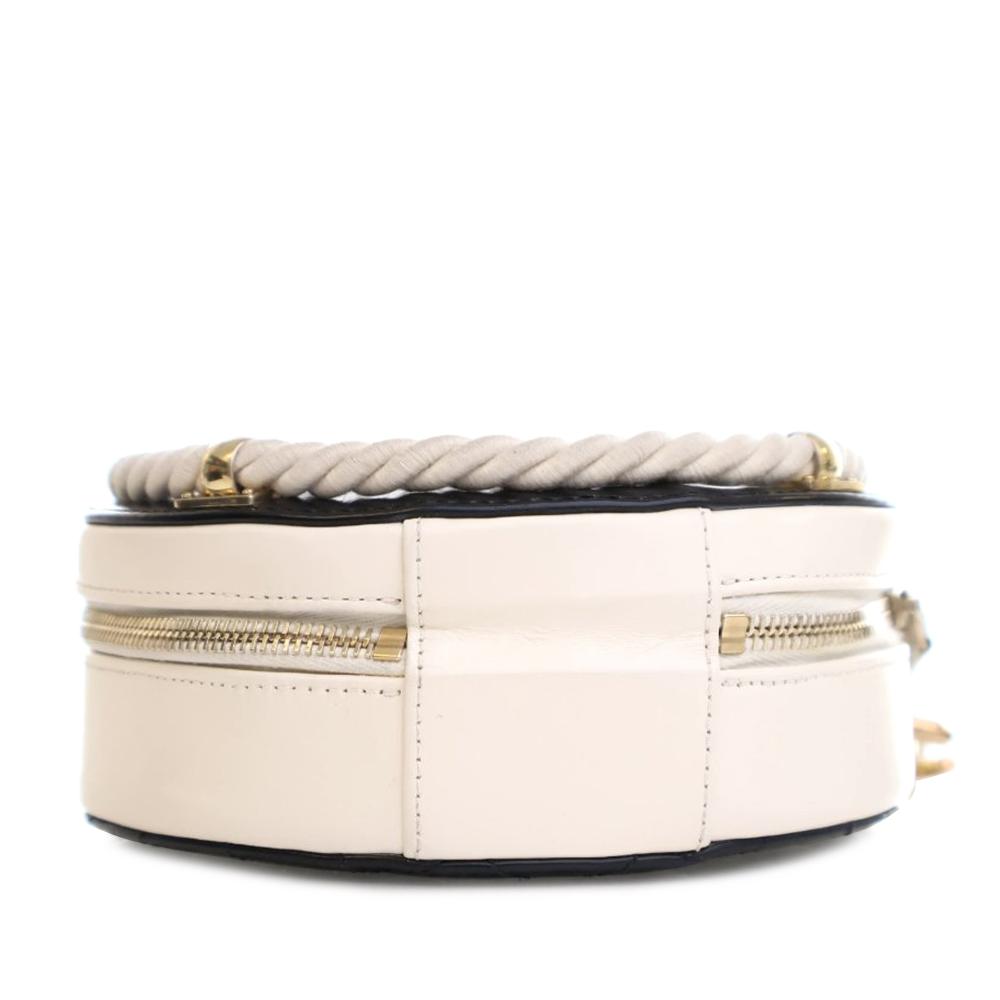 Chanel AB Chanel Black with White Ivory Calf Leather Crumpled skin En Vogue Round Bag France