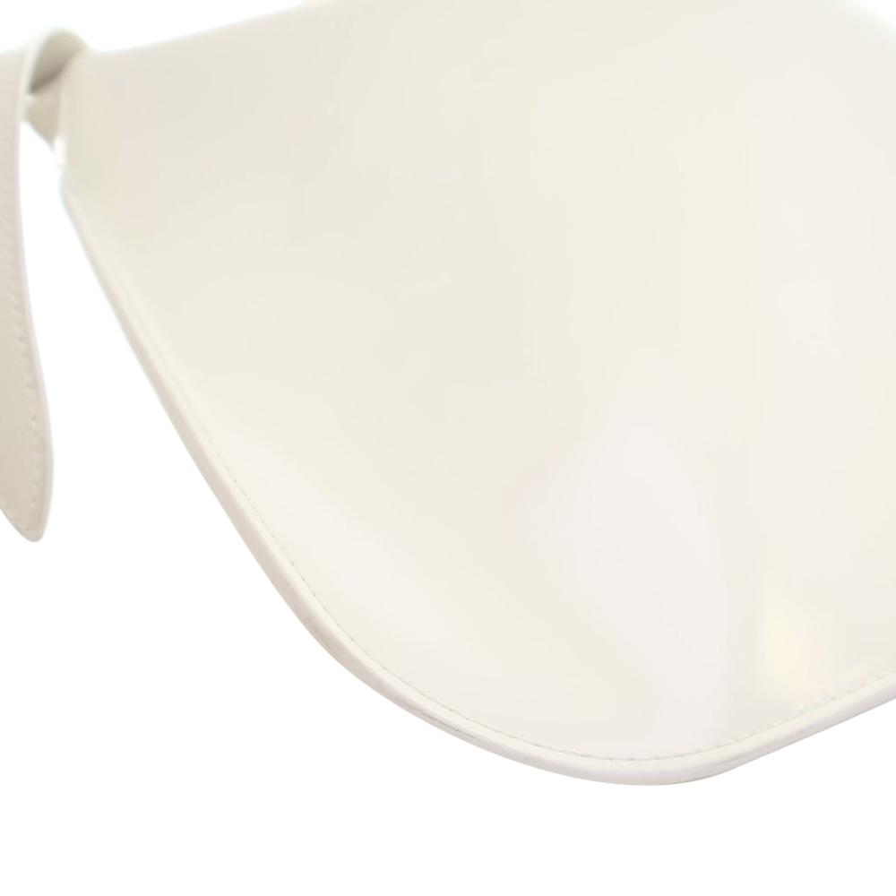 Bottega Veneta AB Bottega Veneta White Calf Leather Brushed skin Cradle Fold Over Shoulder Bag Italy