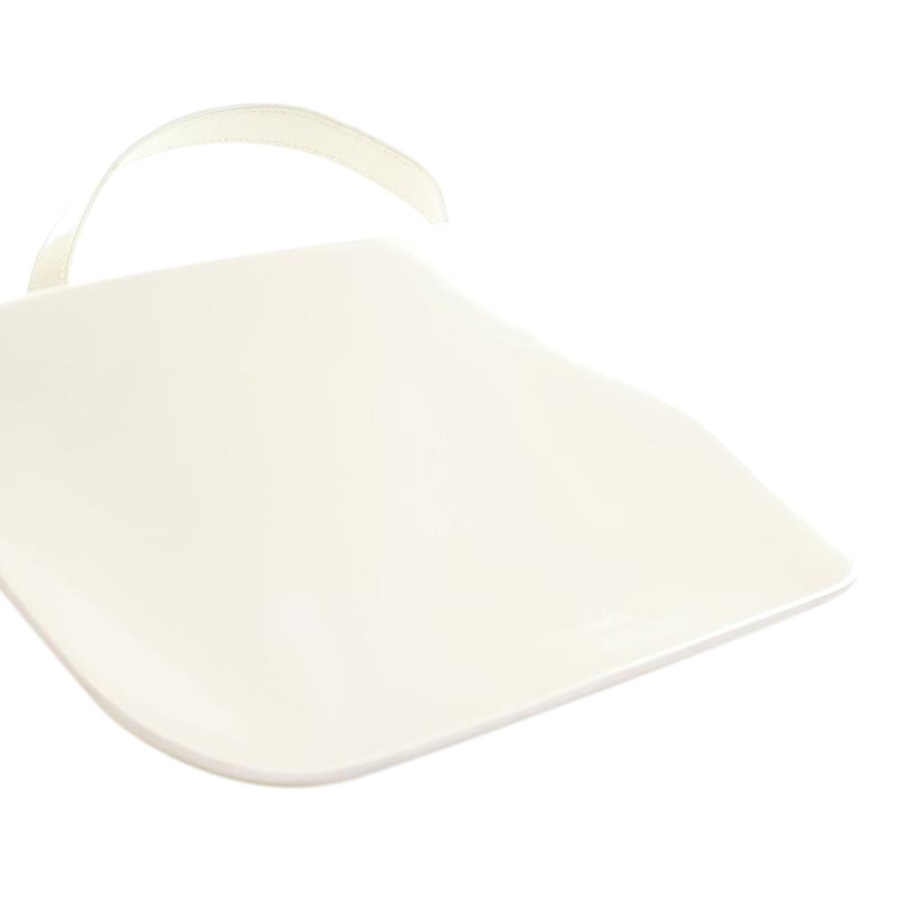 Bottega Veneta AB Bottega Veneta White Calf Leather Brushed skin Cradle Fold Over Shoulder Bag Italy