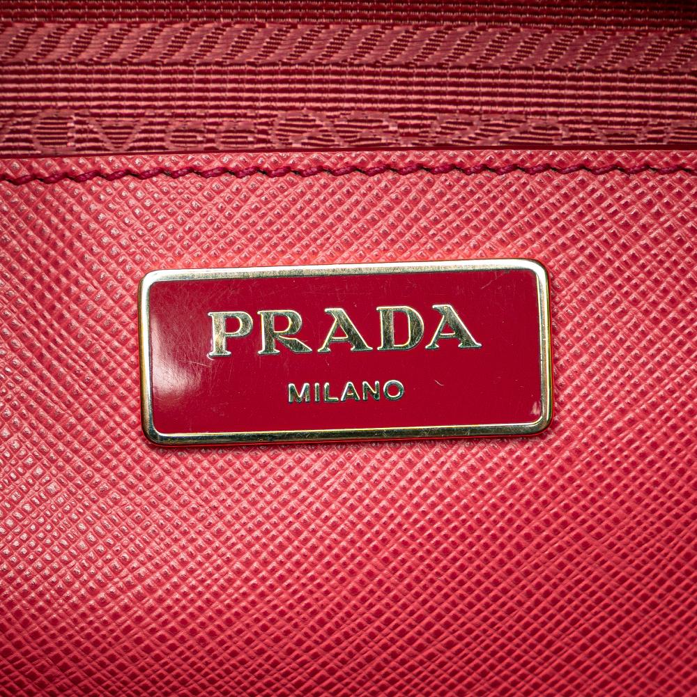 Prada AB Prada Pink Saffiano Leather Medium Lux Promenade Satchel Spain