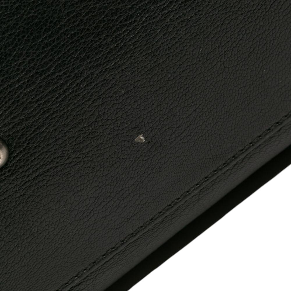 Fendi B Fendi Black Goatskin Leather Large Peekaboo Iconic Satchel Italy