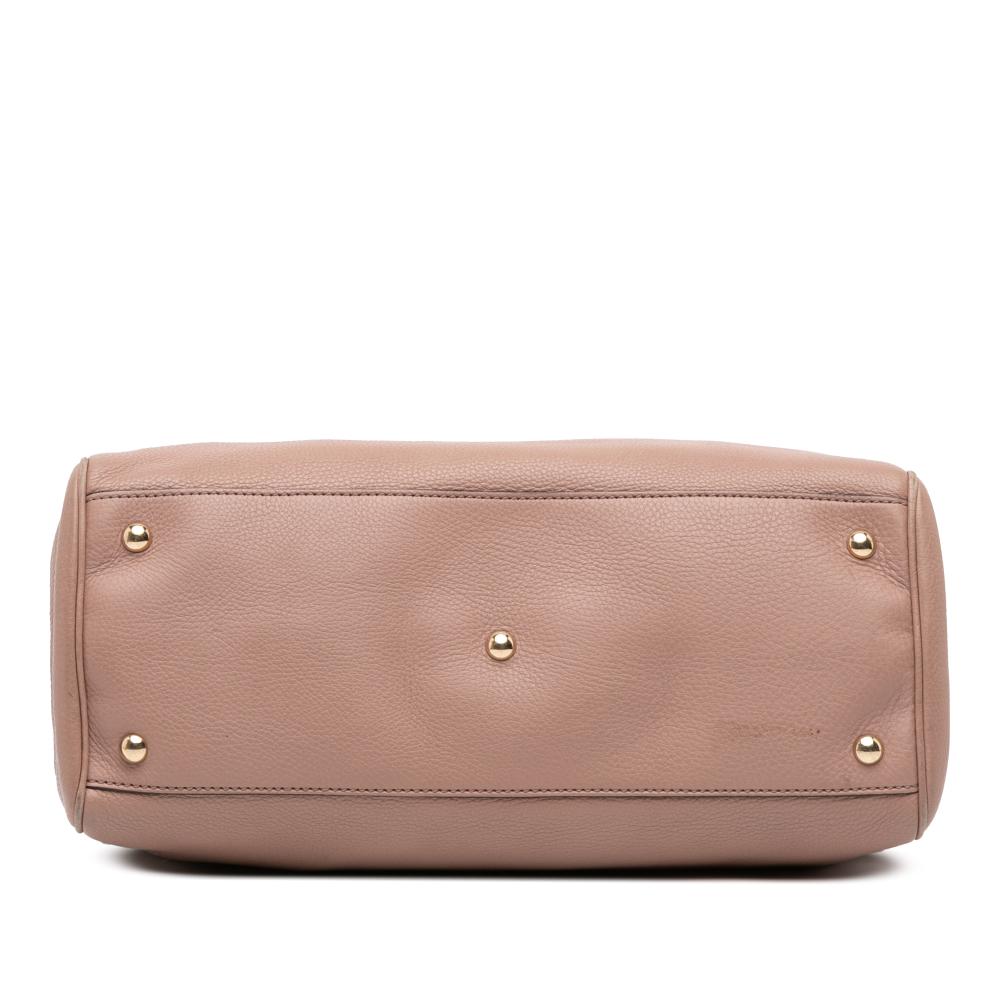 Gucci B Gucci Pink Calf Leather Medium skin Bamboo Shopper Satchel Italy