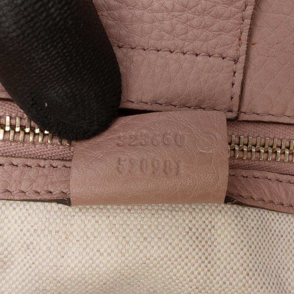 Gucci B Gucci Pink Calf Leather Medium skin Bamboo Shopper Satchel Italy