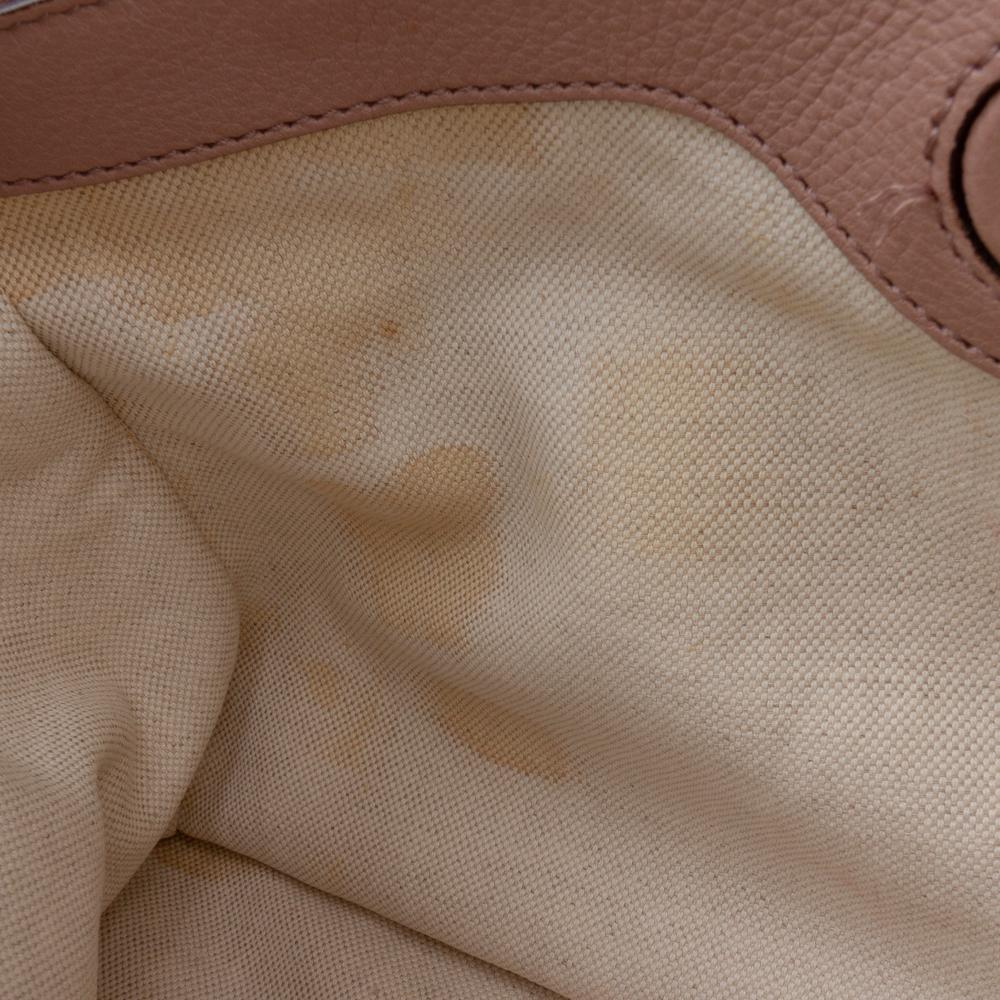 Gucci B Gucci Pink Calf Leather Medium skin Bamboo Shopper Satchel Italy