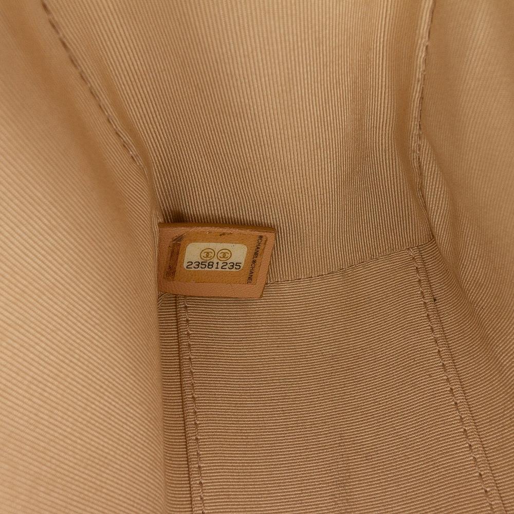 Chanel B Chanel Brown Beige Calf Leather Medium Quilted skin Label Click Flap Italy