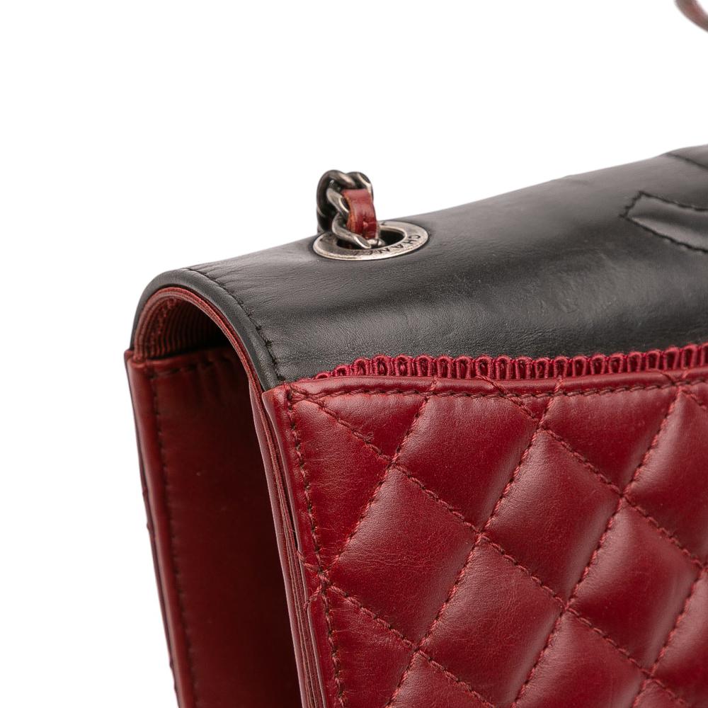 Chanel AB Chanel Red Dark Red Lambskin Leather Leather Small Quilted Lambskin Ballerine Flap Bag Italy
