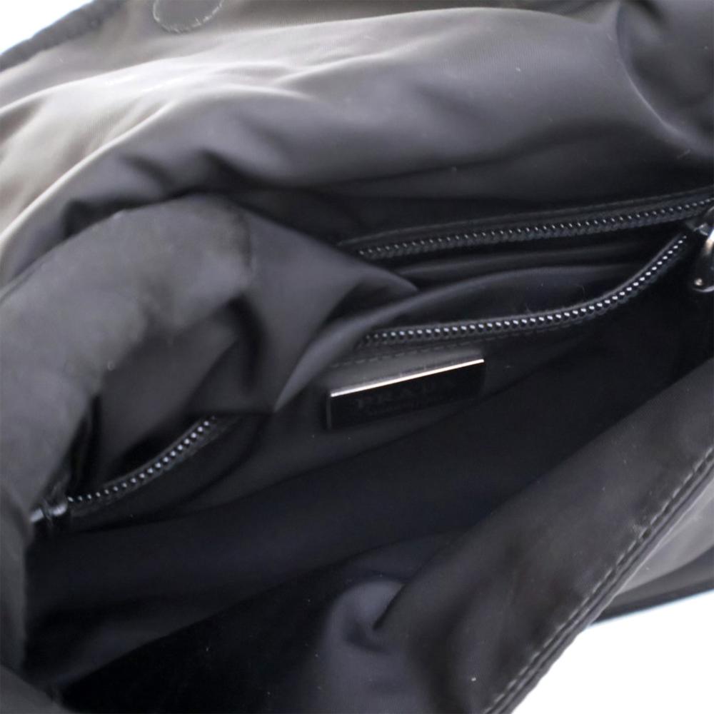 Prada B Prada Black Nylon Fabric Small Re Padded Traveller Shoulder Bag Italy
