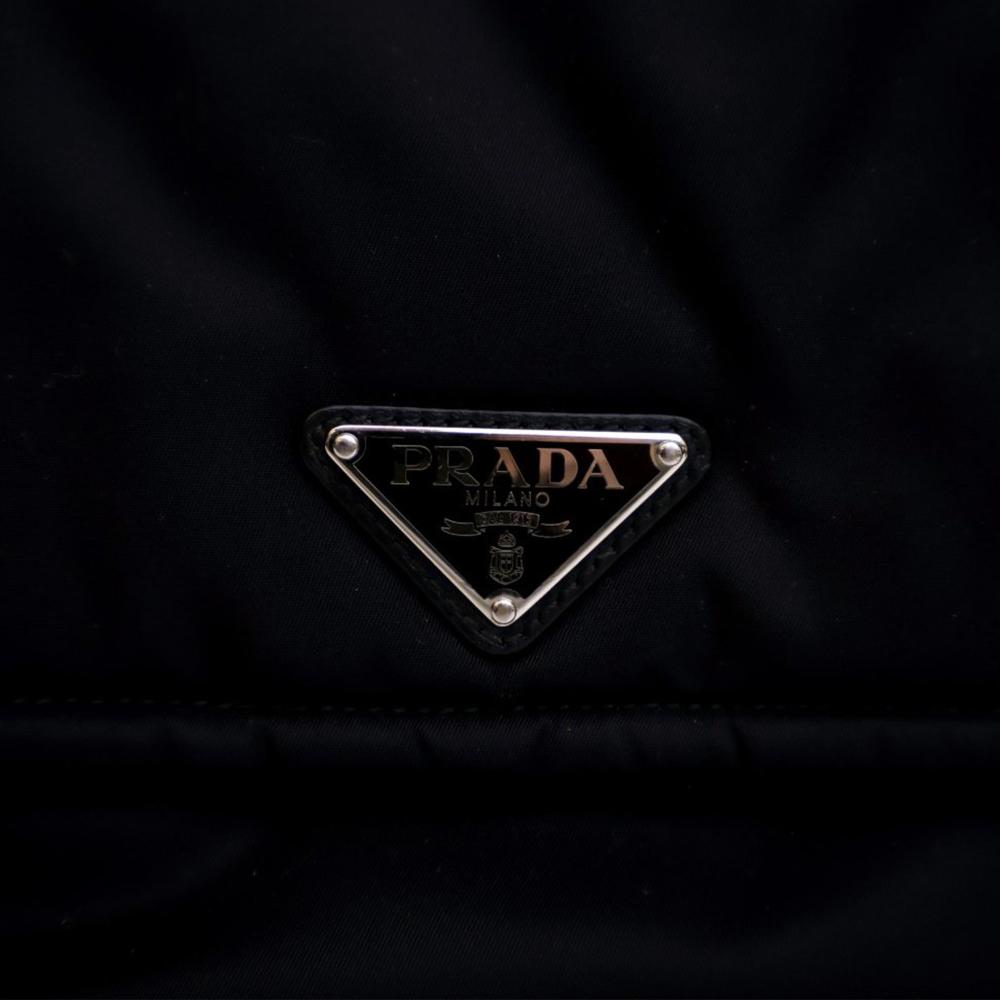 Prada B Prada Black Nylon Fabric Small Re Padded Traveller Shoulder Bag Italy
