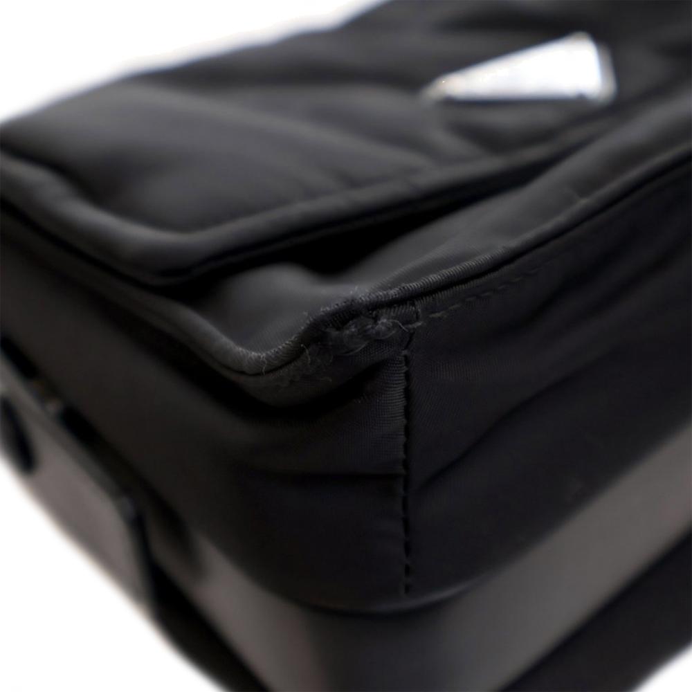 Prada B Prada Black Nylon Fabric Small Re Padded Traveller Shoulder Bag Italy