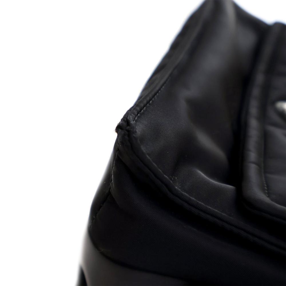 Prada B Prada Black Nylon Fabric Small Re Padded Traveller Shoulder Bag Italy
