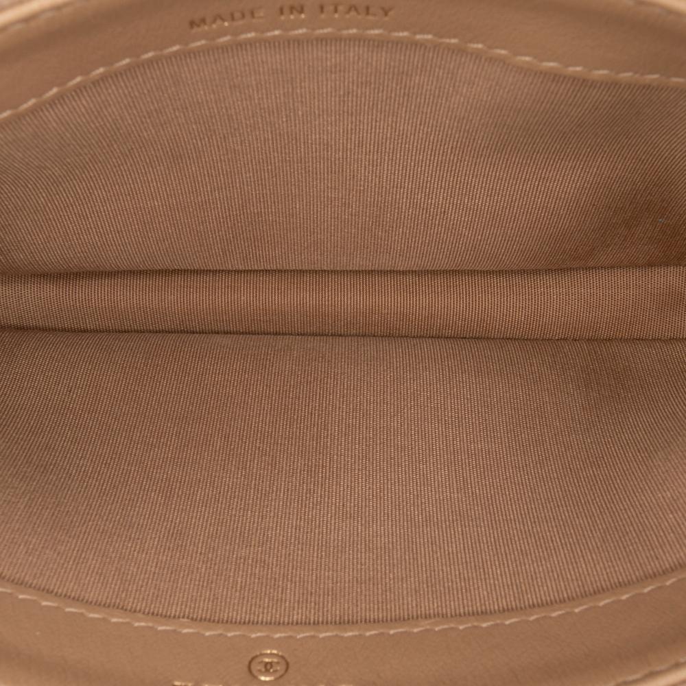 Chanel AB Chanel Brown Nude Calf Leather Caviar CC Filigree Crossbody Italy