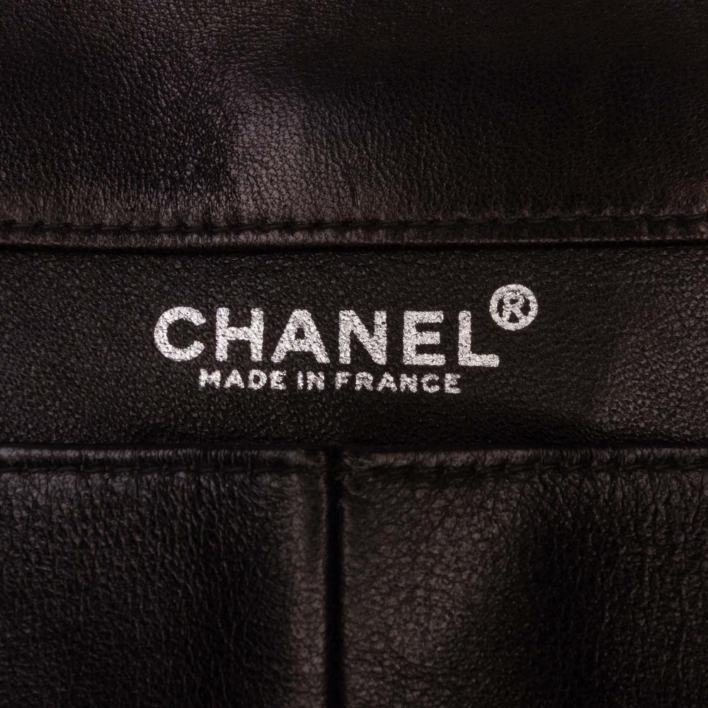 Chanel B Chanel Black Lambskin Leather Leather Quilted Lambskin Chocolate Bar Shoulder Bag France