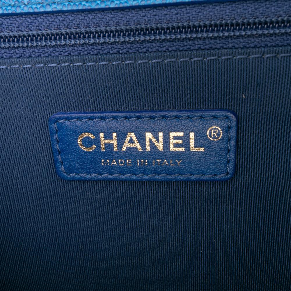 Chanel B Chanel Blue Caviar Leather Leather Medium Quilted Caviar Sunset On The Sea Flap Italy