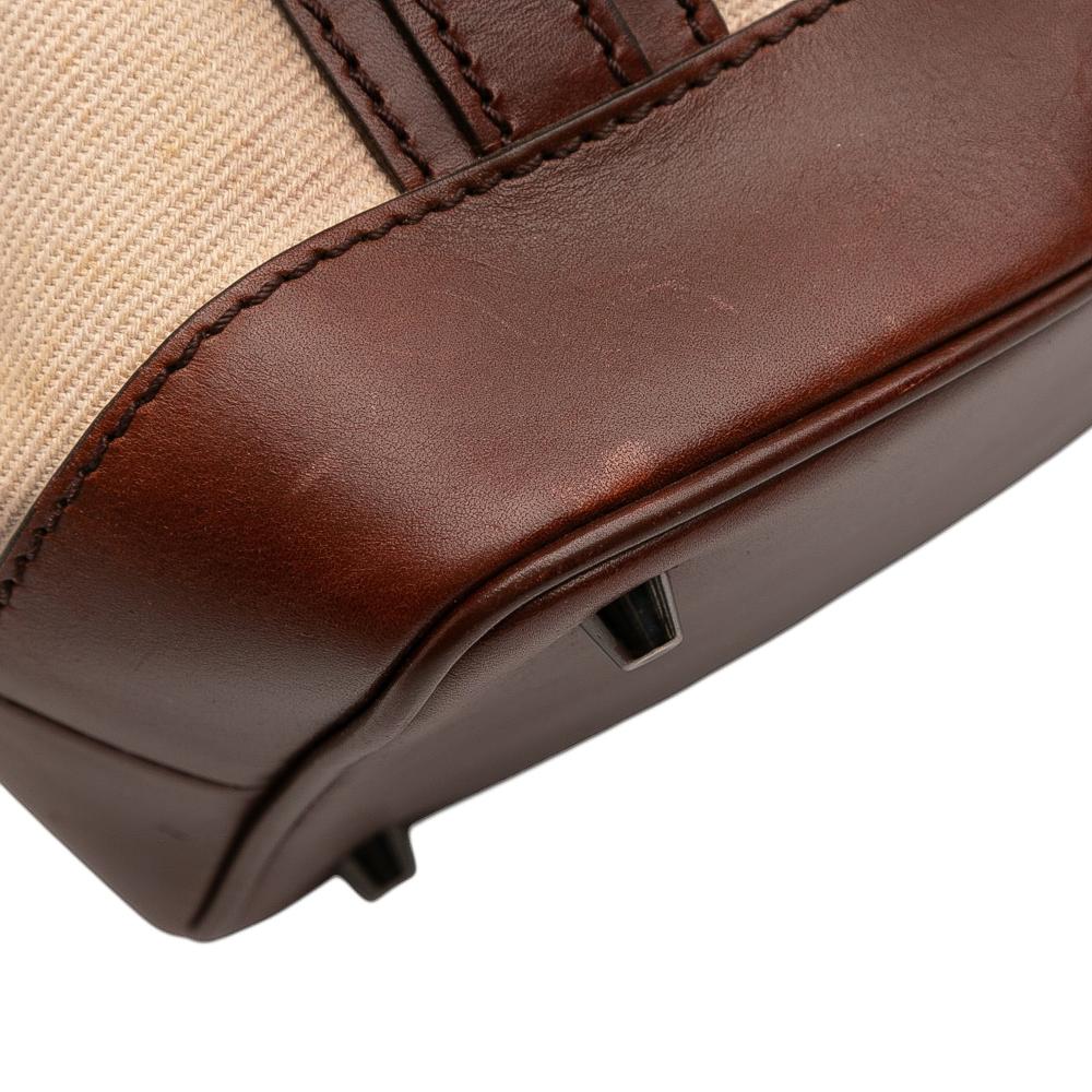 Burberry B Burberry Brown Beige Canvas Fabric Mega Check Lowry Satchel Italy