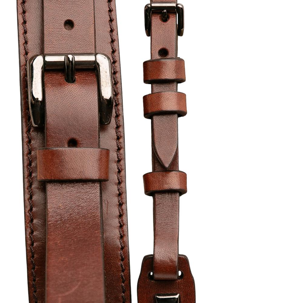 Burberry B Burberry Brown Beige Canvas Fabric Mega Check Lowry Satchel Italy