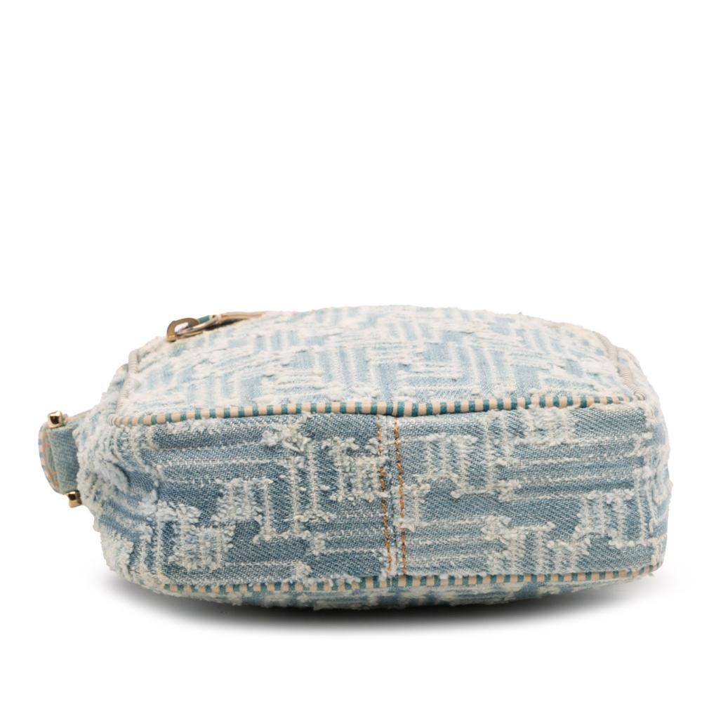 Fendi B Fendi Blue Denim Canvas Fabric Zucca Denim Crossbody Italy