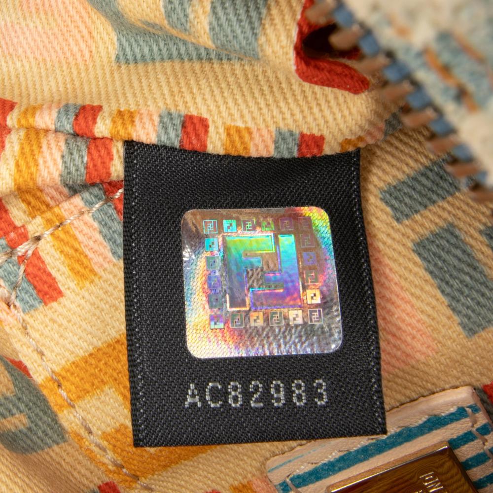 Fendi B Fendi Blue Denim Canvas Fabric Zucca Denim Crossbody Italy