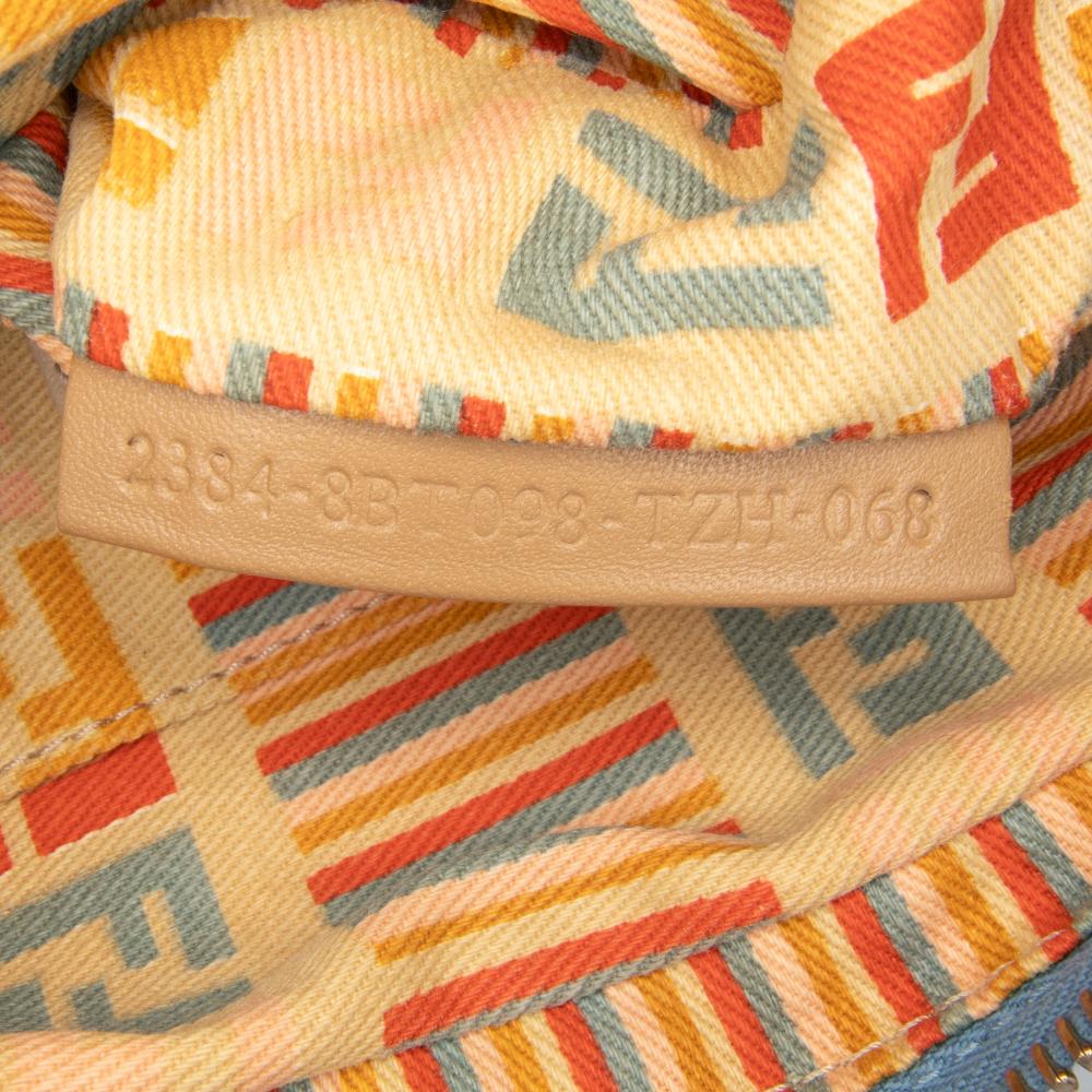 Fendi B Fendi Blue Denim Canvas Fabric Zucca Denim Crossbody Italy