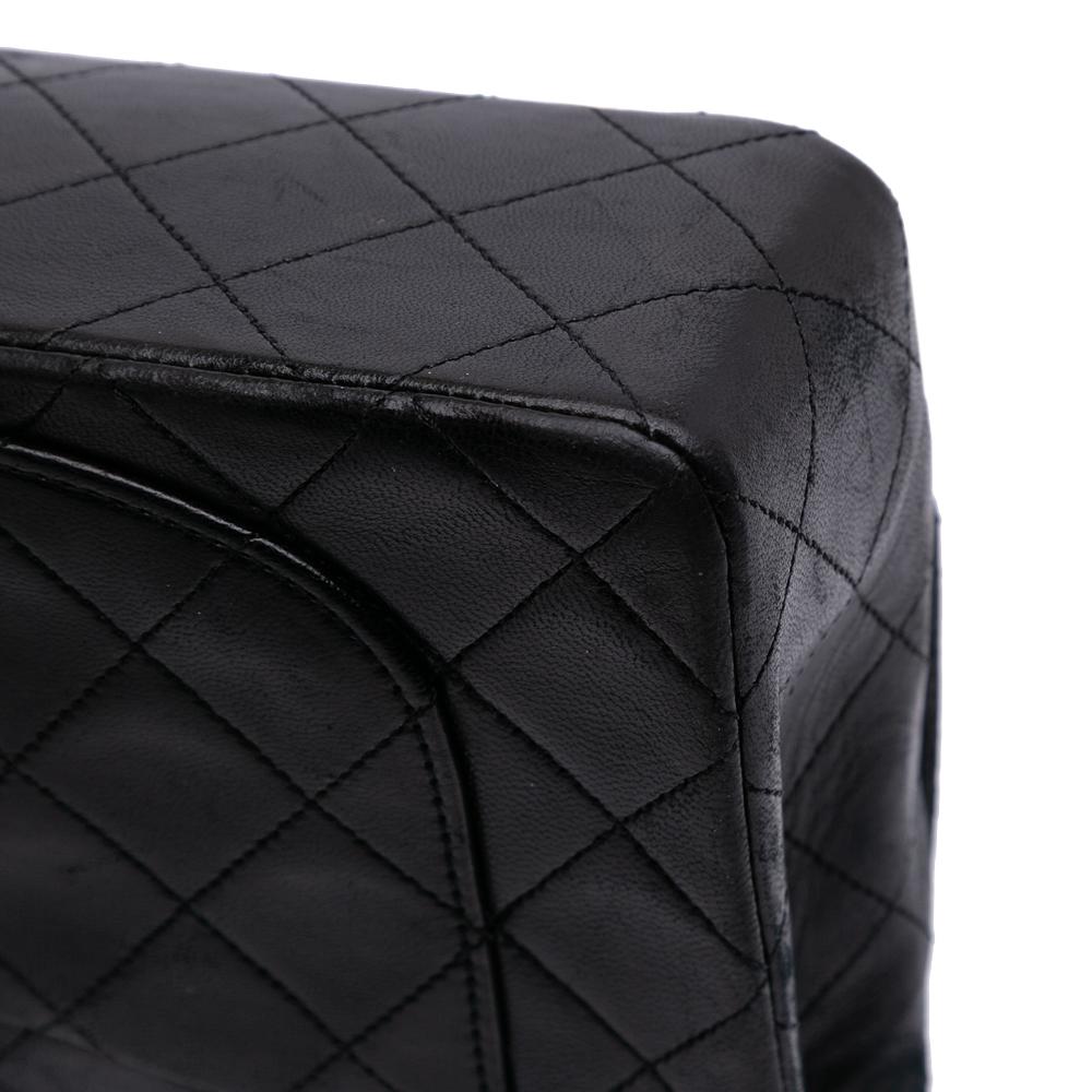 Chanel B Chanel Black Lambskin Leather Leather Small Classic Lambskin Double Flap France