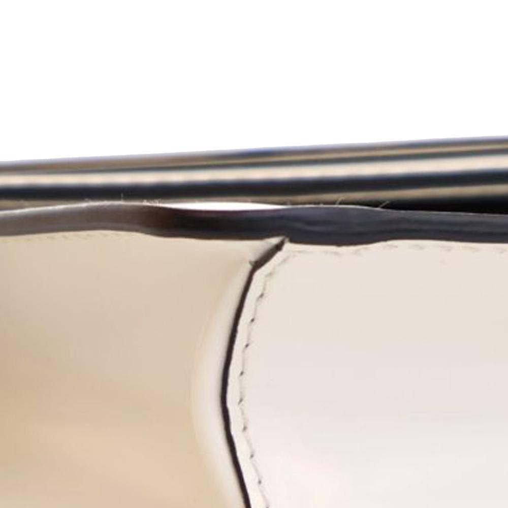 Prada B Prada White Calf Leather Spazzolato Triangle Logo Plate Flap Chain Crossbody Italy