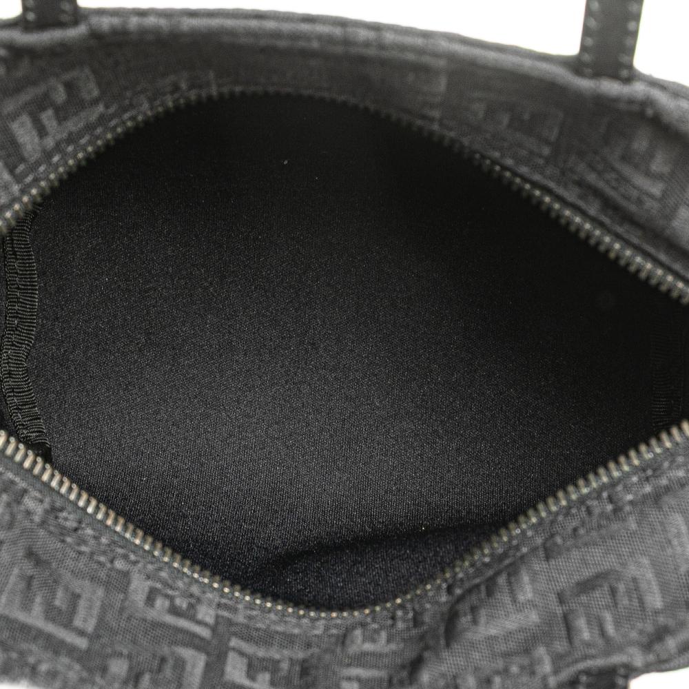 Fendi B Fendi Black Canvas Fabric Mini Zucchino Handbag Italy
