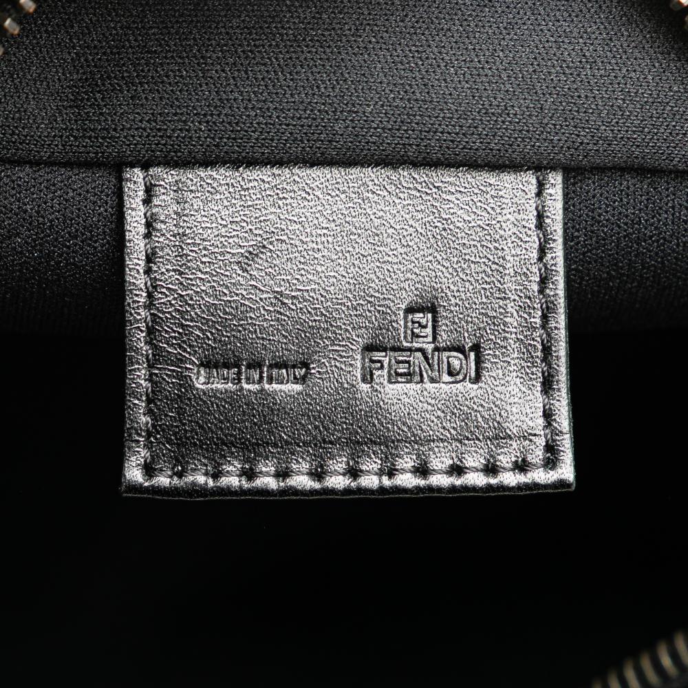 Fendi B Fendi Black Canvas Fabric Mini Zucchino Handbag Italy