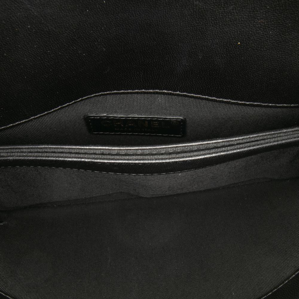 Chanel B Chanel Black Lambskin Leather Leather Lambskin CC Antico Flap Italy