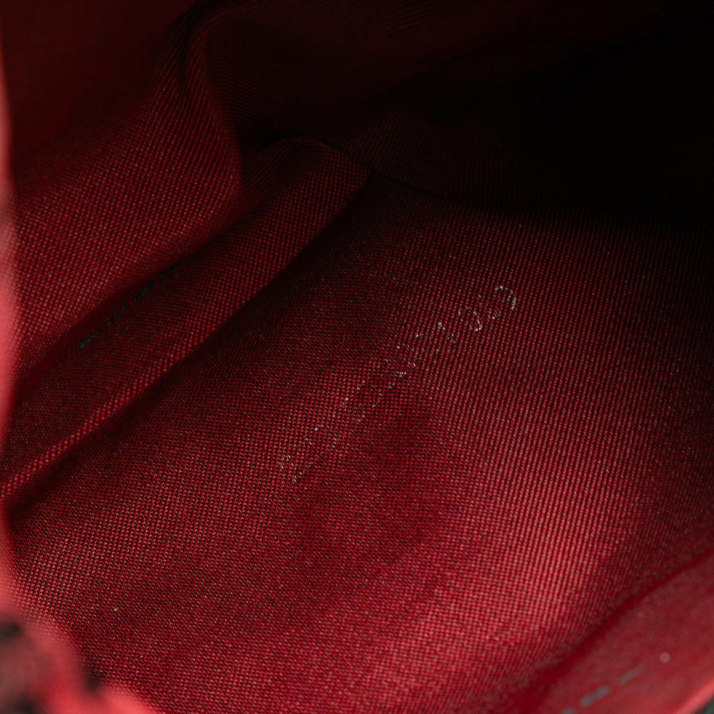 Fendi B Fendi Red Canvas Fabric Zucca Double Flap Mamma Italy