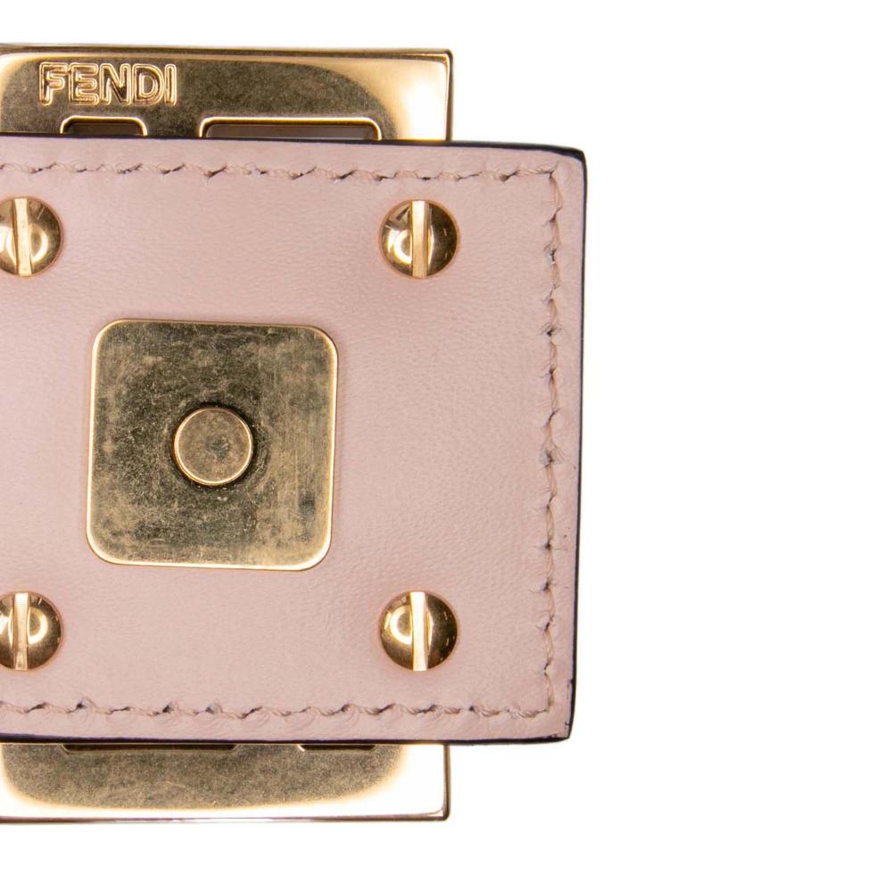 Fendi B Fendi Pink Canvas Fabric Zucca Embroidered Baguette Satchel Italy