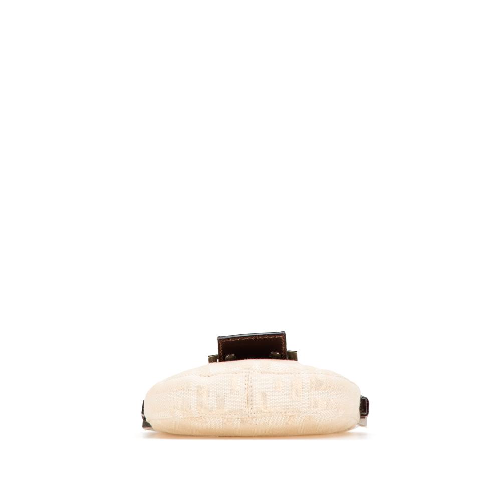 Fendi B Fendi Brown Canvas Fabric Mini Zucca Croissant Handbag Italy