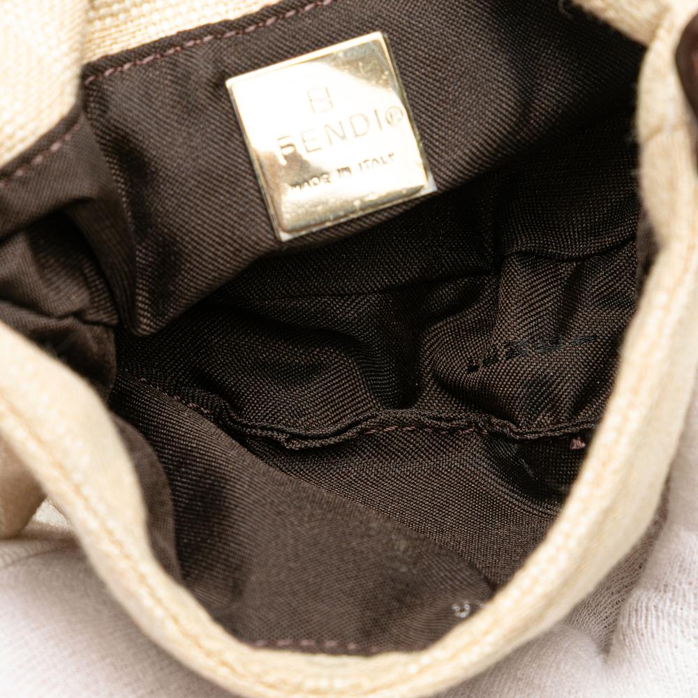 Fendi B Fendi Brown Canvas Fabric Mini Zucca Croissant Handbag Italy