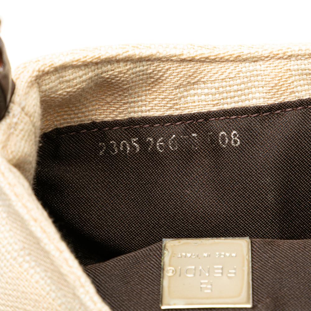 Fendi B Fendi Brown Canvas Fabric Mini Zucca Croissant Handbag Italy