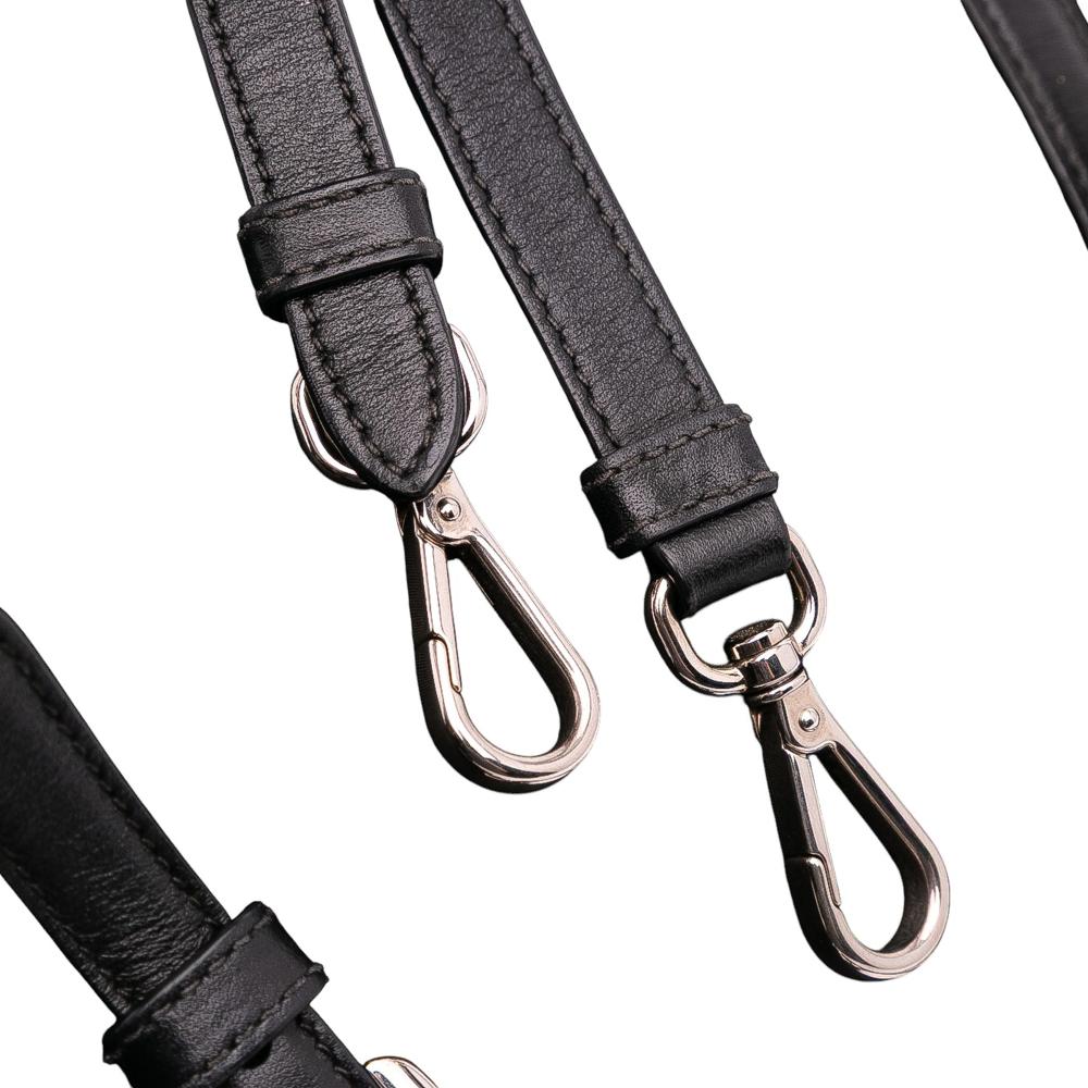 Prada B Prada Black Nylon Fabric Vitello Trimmed Tessuto Satchel Italy