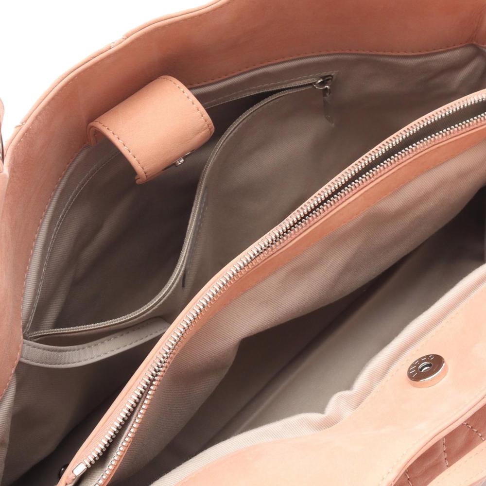 Chanel B Chanel Pink Suede Leather Large CC Quilted Sea Hit Tote France