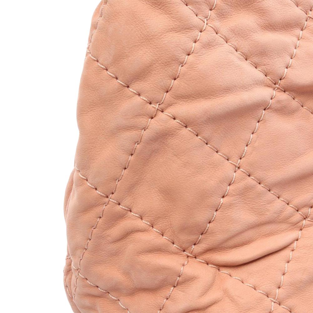 Chanel B Chanel Pink Suede Leather Large CC Quilted Sea Hit Tote France