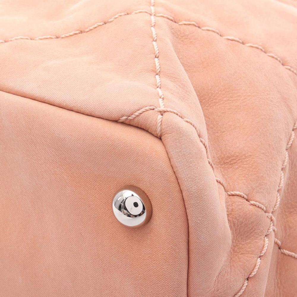 Chanel B Chanel Pink Suede Leather Large CC Quilted Sea Hit Tote France